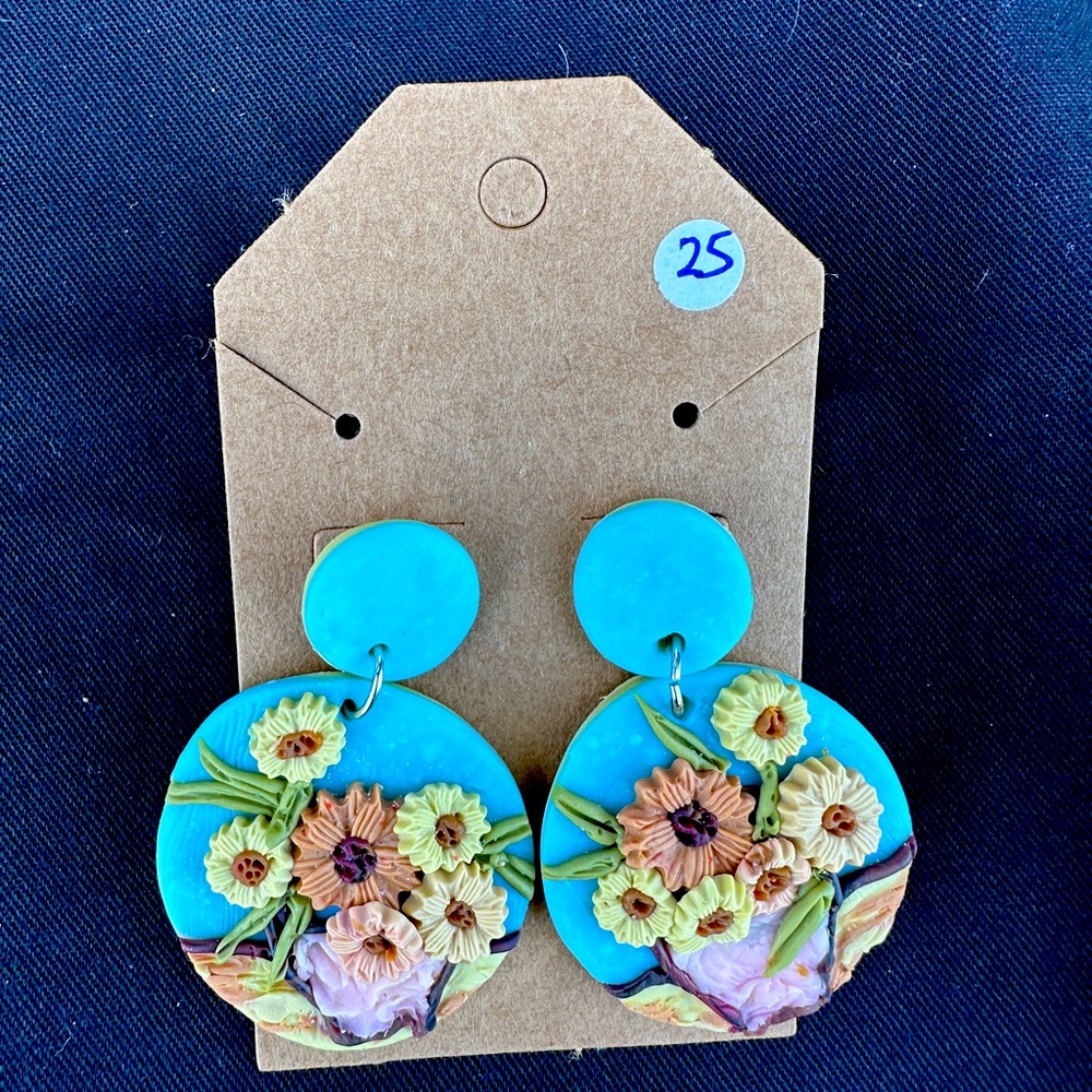 Handmade polymer clay earrings
